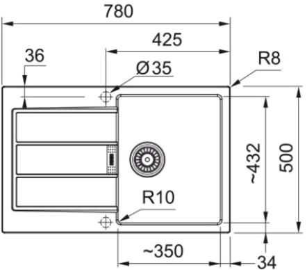 Мойка Franke S2D 611-78, серый