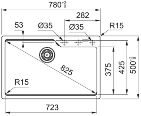 Мойка Franke UBG 610-72 грифельный серый стоп-вентиль