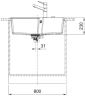 Мойка Franke UBG 610-72 грифельный серый стоп-вентиль