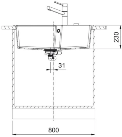 Мойка Franke UBG 610-72 грифельный серый стоп-вентиль