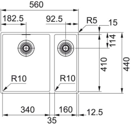 Мойка Franke SID 160, оникс