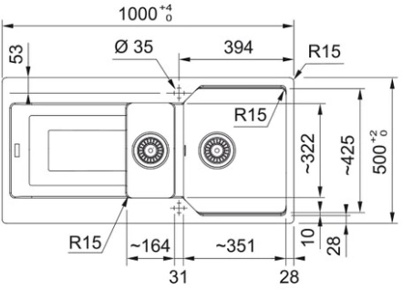 Мойка Franke UBG 651-100, оникс