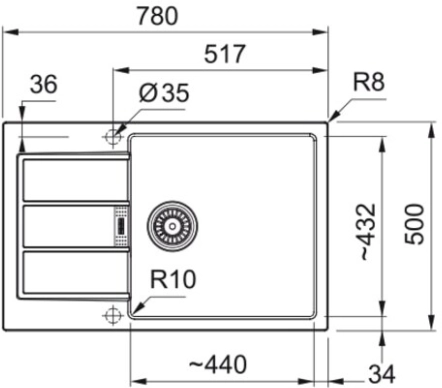 Мойка Franke S2D 611-78 XL/435, оникс