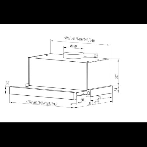 Кухонная вытяжка Franke TOUCH 50 WH, белый