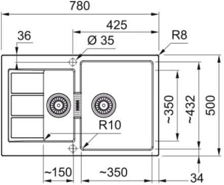 Мойка Franke S2D 651-78, белый