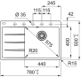 Мойка Franke CNG 611/211-78 TL, чаша справа, белый