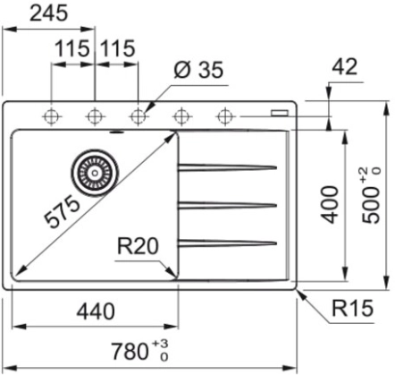 Мойка Franke CNG 611/211-78 TL, чаша слева, белый