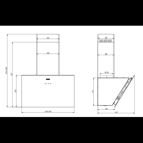 Вытяжка Franke LENS BK/SS 60, чёрный/нержавеющая сталь